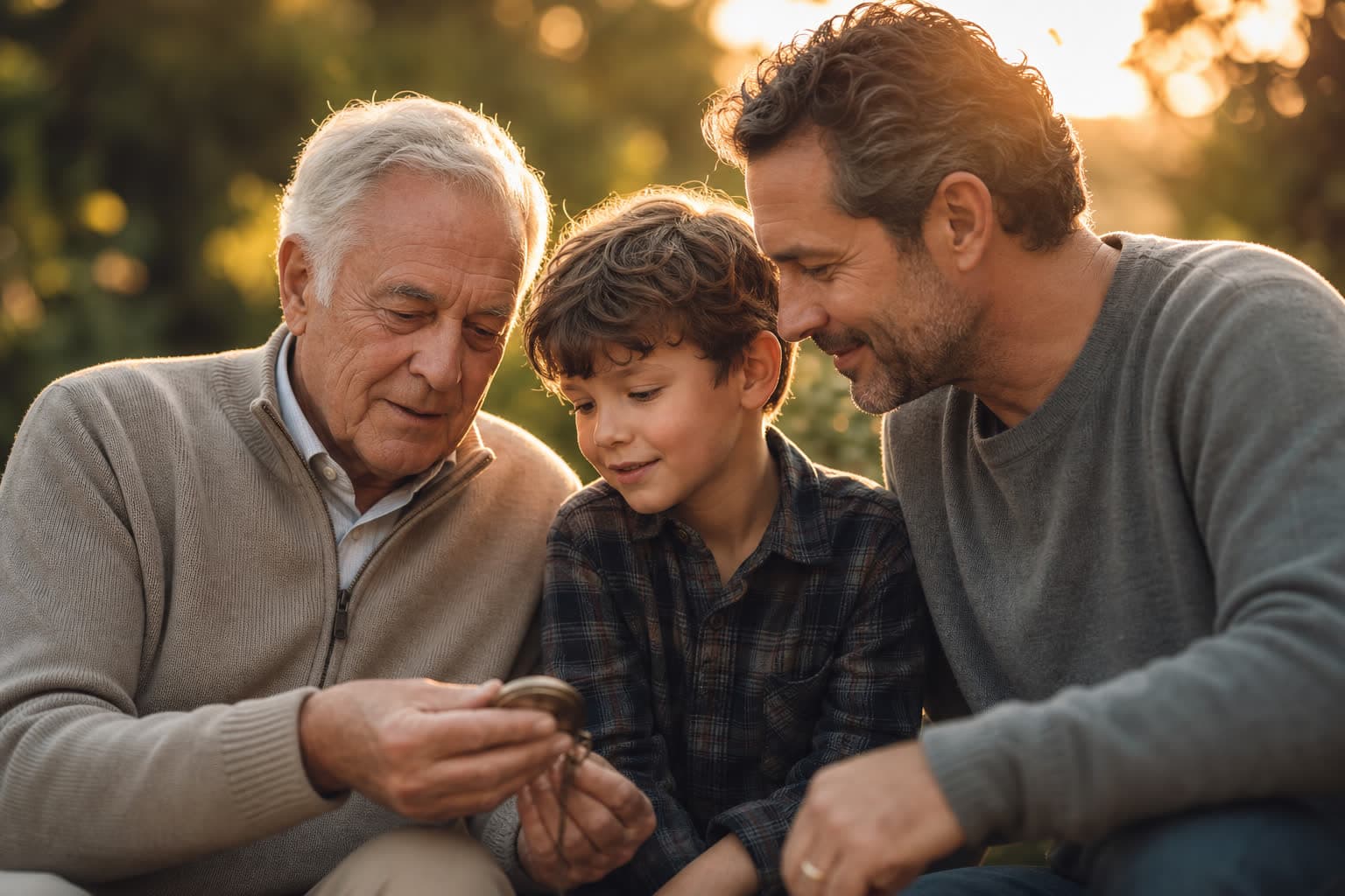 Multi-generational family moment representing intentional legacy design