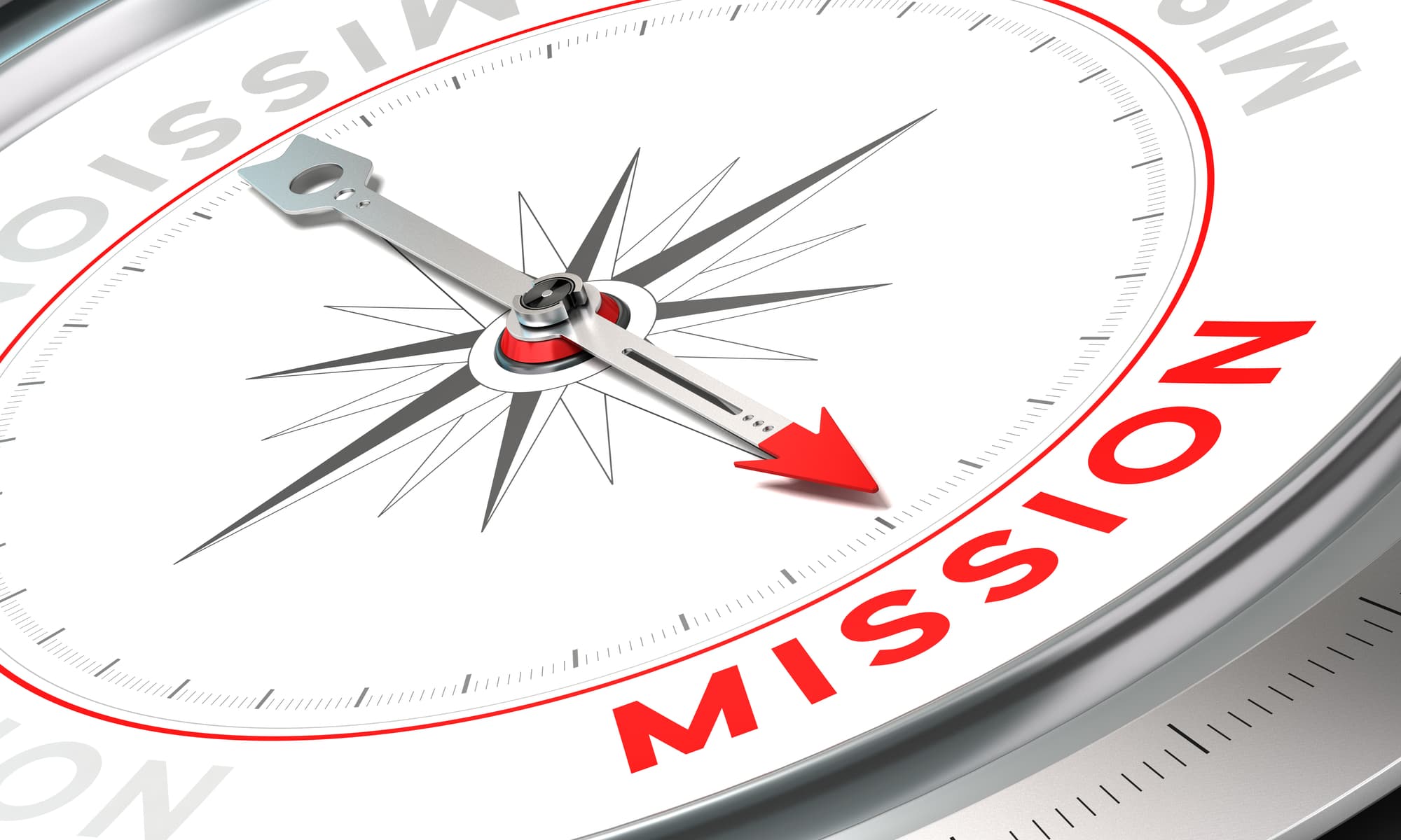 Compass pointing to Mission